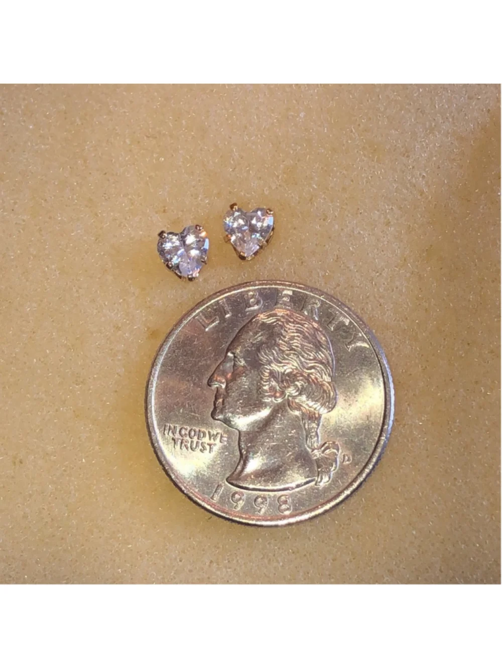 Gold Plated Sterling Silver L 925 Heart Dainty Stud Earrings